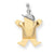 14k Gold Two-Tone Puffed Boy with Hat on Right Engravable Charm hide-image