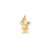 Puffed Girl with Bow on Left Engravable Charm in 14k Two-Tone