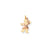 Puffed Girl with Bow on Right Engravable Charm in 14k Gold Two-tone