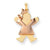 14k Gold Two-Tone Puffed Girl with Bow on Left Engravable Charm hide-image