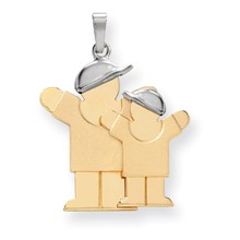 14k Gold Two-Tone Big Boy & Little Boy Engravable Charm hide-image
