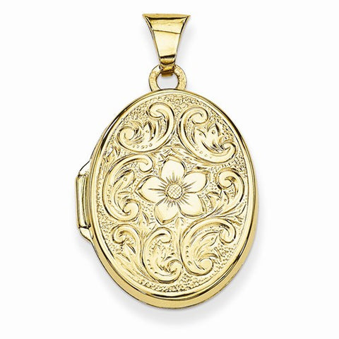 14k Gold Scrolled Floral Locket