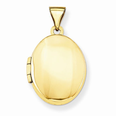 14k Gold Plain Polished Oval Locket