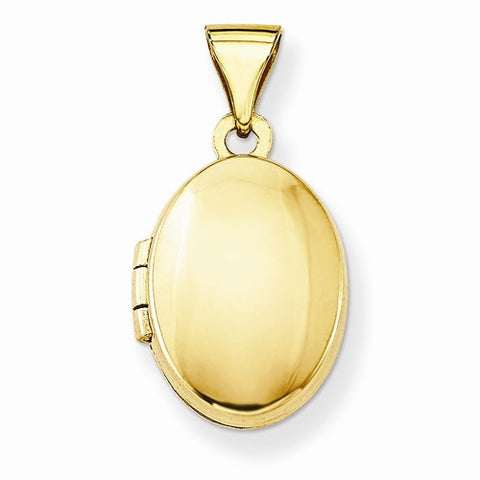 14k Gold Plain Polished Oval Locket