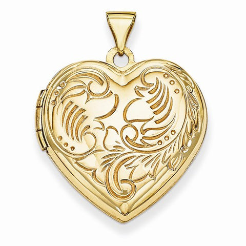 14k Gold Domed Heart Locket