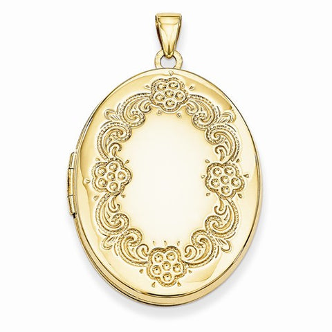 14k Gold Floral Locket
