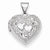 14k White Gold Heart Locket