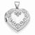 14k White Gold Domed Heart Locket