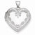 14k White Gold Heart Locket