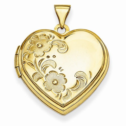 14k Gold Floral Heart Locket