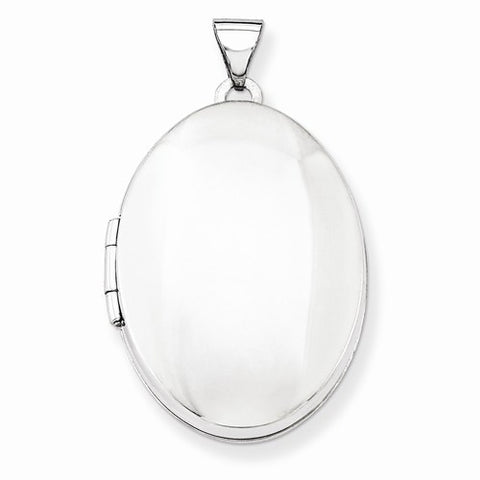 14k White Gold Polished Domed Locket