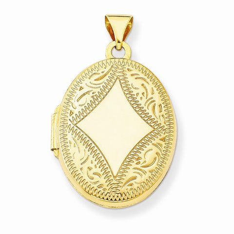 14k Gold Oval Locket