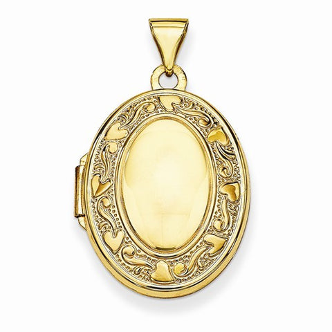 14k Yellow Gold Oval Locket
