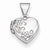 14k White Gold Polished Heart-Shaped Floral Locket