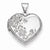 14k White Gold Polished Heart-Shaped Floral Locket