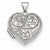 14k White Gold Scrolled Love you always Heart Locket