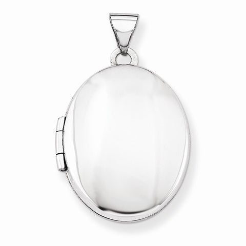 14k White Gold Polished Oval Locket