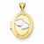 14k Gold Rhodium 2 Hearts 17mm Oval Locket