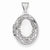 14k White Gold 17mm Oval Embossed Border Locket