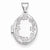 14k White Gold 17mm Oval Leaf Floral Hand Engraved Locket