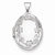 14k White Gold 21mm Oval Leaf Floral Scroll Border H/Eng Locket