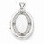 14k White Gold 21mm Oval Diamond with Texture Locket
