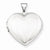 14k White Gold 21mm Heart Plain Domed Family Locket