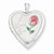 14k Gold 20mm White Gold Enamel Rose I Love You Heart Locket