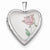 14k Gold 20mm White Gold Enamel Rose Heart Locket