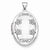 14k White Gold 26mm Oval Floral Scroll Border Locket