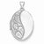 14k White Gold 26mm Oval 1/2 Hand Engraved Locket