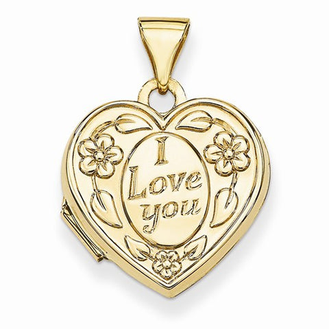14k Gold I Love You Heart Locket