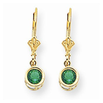 14k Yellow Gold 5mm Mount St. Helens Leverback Earring, Jewelry Earrings