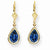 14k Yellow Gold 9x6mm Pear Tanvorite leverback Earring, Jewelry Earrings