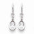 14k White Gold 7x5mm Oval Cubic Zirconia Leverback Earrings