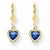 14k Yellow Gold Tanvorite heart leverback Earring, Jewelry Earrings