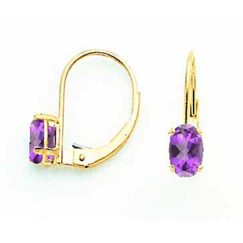 14k Yellow Gold Tanvorite oval leverback Earring, Jewelry Earrings