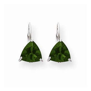14k White Gold 7mm Mount St. Helens leverback Earring, Jewelry Earrings