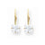 14k Yellow Gold 5mm Princess Cut Cubic Zirconia Leverback Earrings
