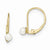 14k Yellow Gold Pearl Leverback Earrings