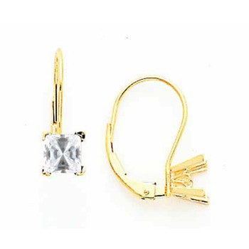14k Yellow Gold Leverback Earring, Jewelry Earrings
