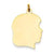 14k Gold Plain Large .009 Gauge Facing Right Engravable Girl Head Charm hide-image