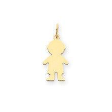 14k Gold Plain Small .011 Gauge Engravable Boy Charm hide-image