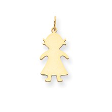 14k Gold Plain Small .011 Gauge Engravable Girl Charm hide-image