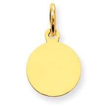 10k Yellow Gold Plain .013 Gauge Circular Engravable Disc Charm hide-image