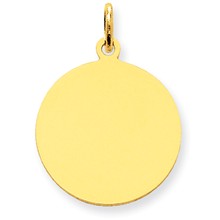 14k Gold Plain .013 Gauge Circular Engravable Disc Charm hide-image