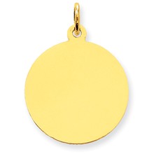 14k Gold Plain .027 Gauge Circular Engravable Disc Charm hide-image