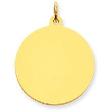 14k Gold Plain .027 Gauge Circular Engravable Disc Charm hide-image
