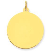 14k Gold Plain .035 Gauge Circular Engravable Disc Charm hide-image