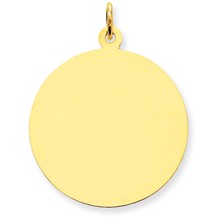14k Gold Plain .035 Gauge Circular Engravable Disc Charm hide-image